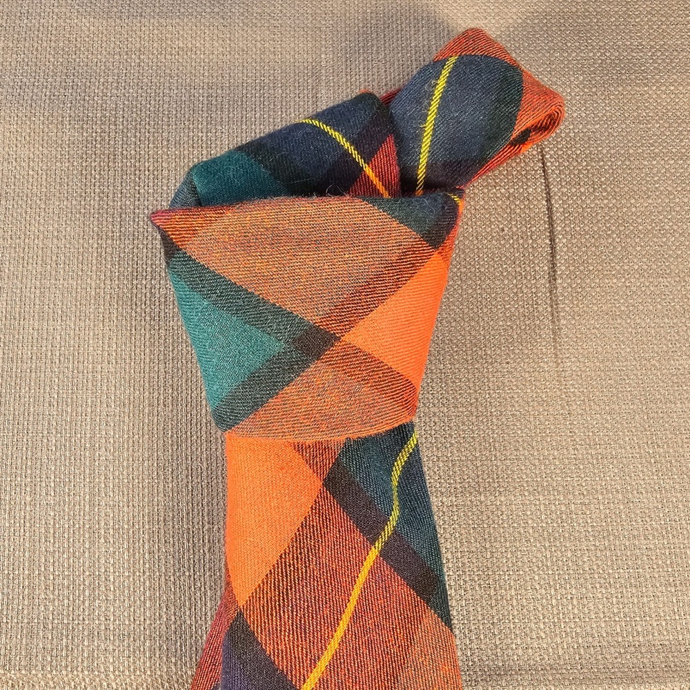 Harold's Mens Plaid Necktie RED Green Navy Blue Yellow Classic Check Tie
